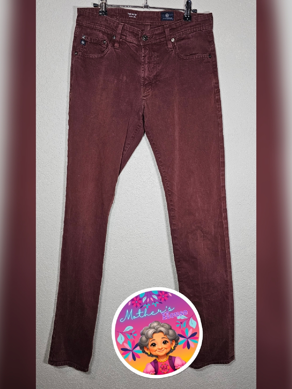 AG Adriano Goldschmied Modern Slim Jeans in Burgundy